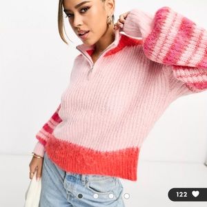 NWT French Connection Wool Blend Sweater Pink/Red, Sz S